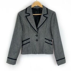 VTG Speak 2 Me Linen Blend Gray Blazer Jacket
